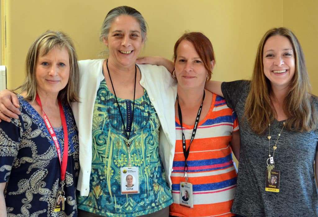 Women of Connect, from left: Deanne Gillock (Connect Women's Program Manager), Gina, Nicole and Tiffany 