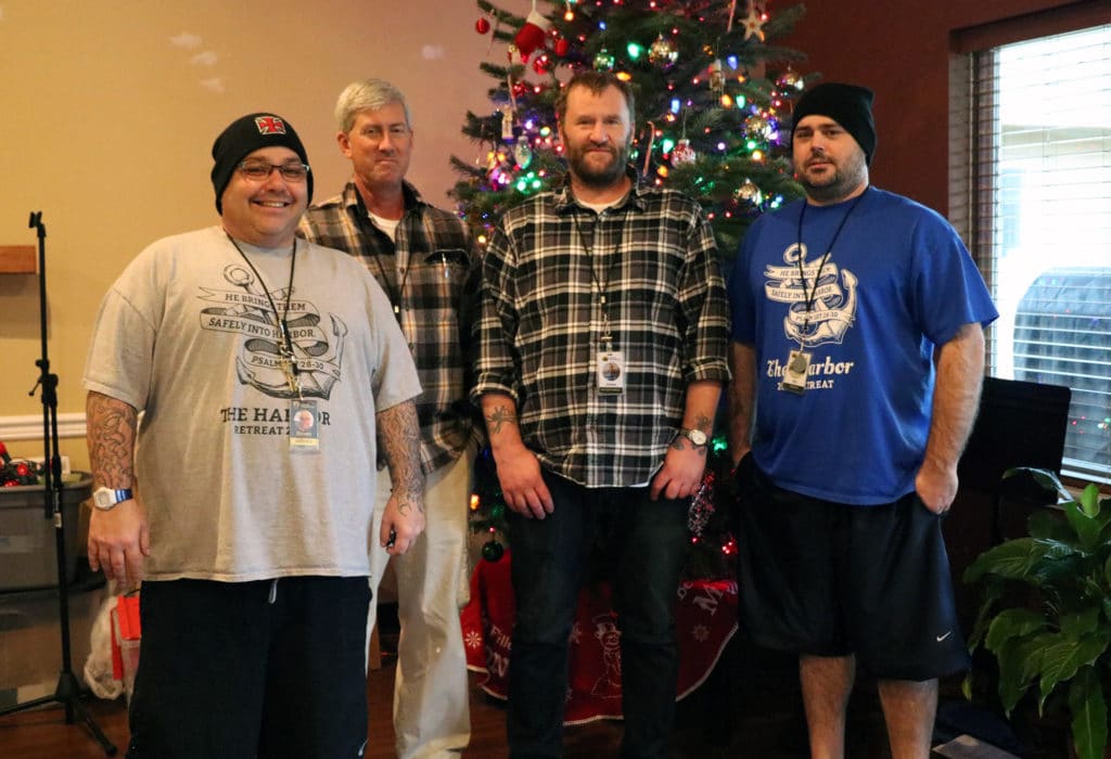 From left: Steven (Service resident) with Kevin, Jesse and Eli at The Harbor.